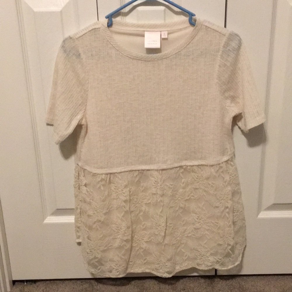 LC Lauren Conrad lace t-shirt